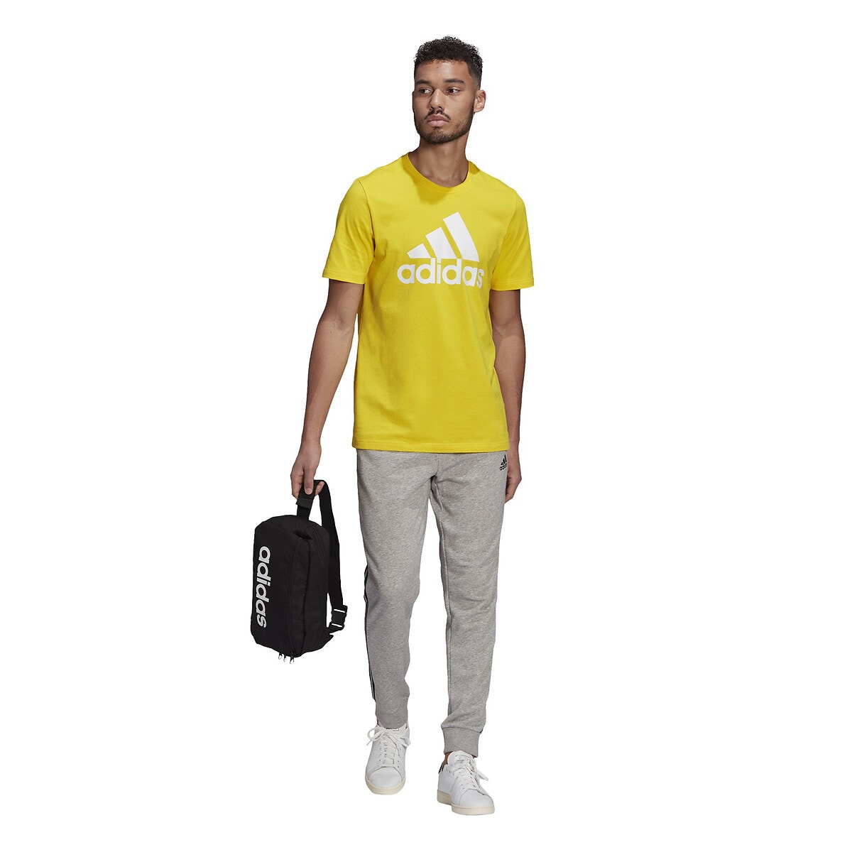 Bas de survêtement 3 bandes en French Terry gris chiné, adidas Performance