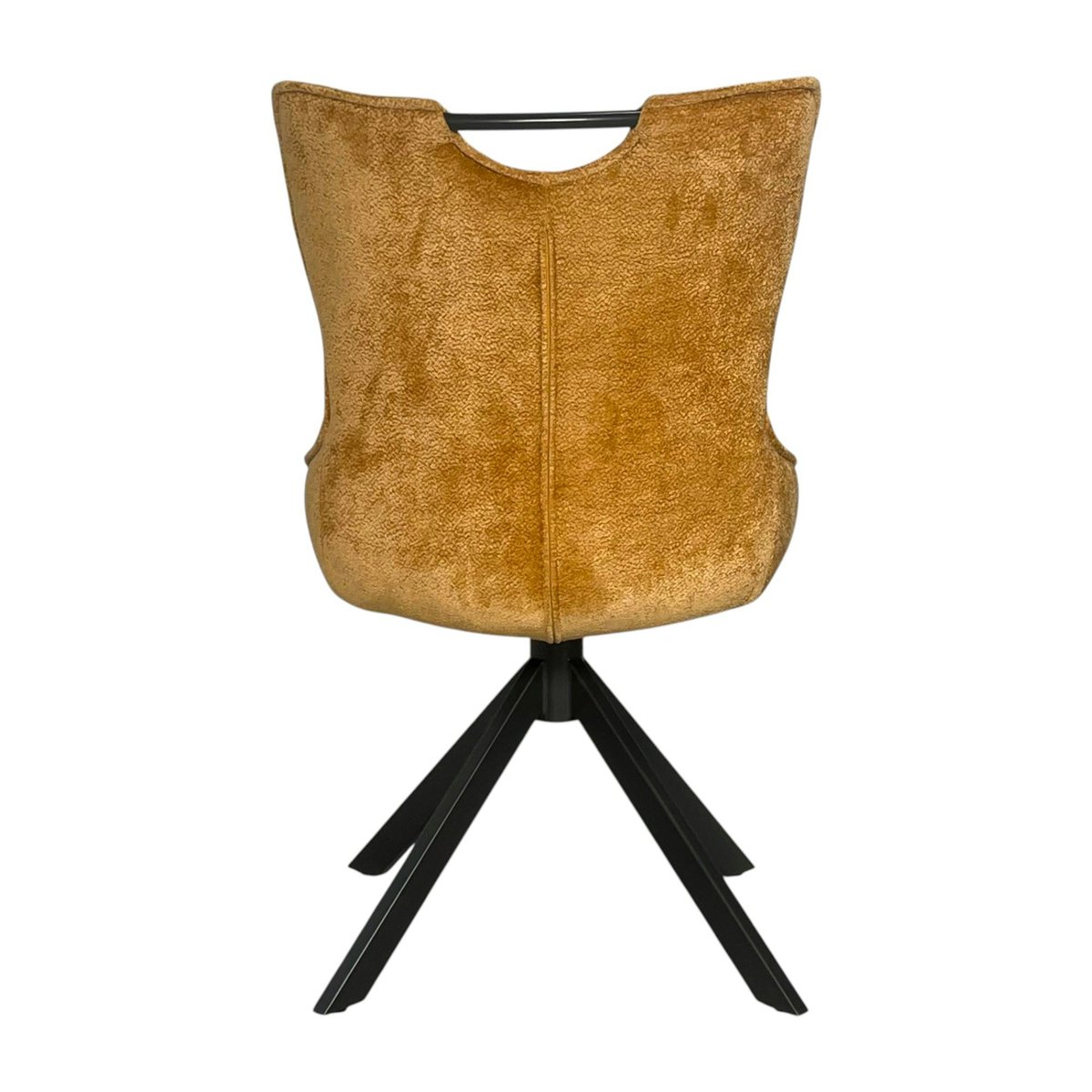 Chaise pivotante coussin et poignée tissu ocre (lot de 2) IENA doré, PIER IMPORT