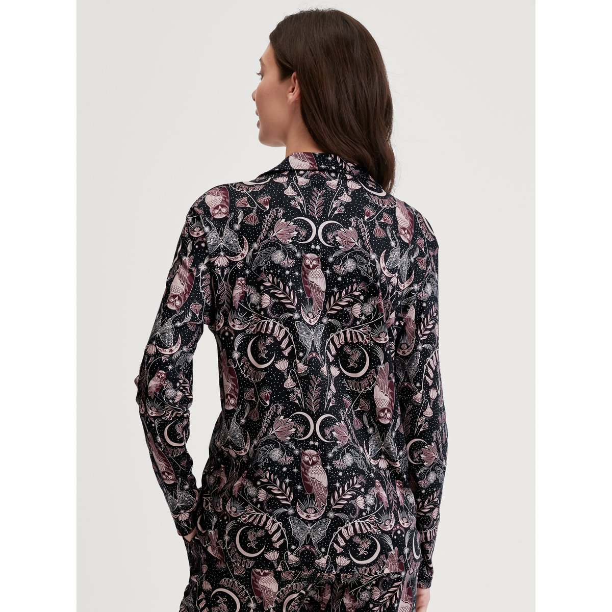 Shirt manches longues avec boutons – Mélange TENCEL™ Modal et soie manches longues Modal GLIMMER M&M noir, CALIDA