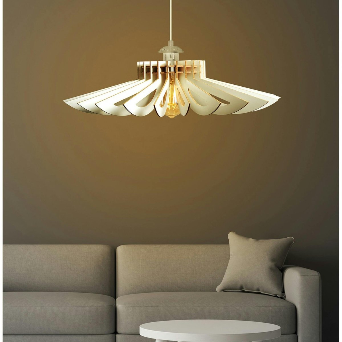 Suspension blanche moderne - forme florale BIEL forme florale, PIER IMPORT