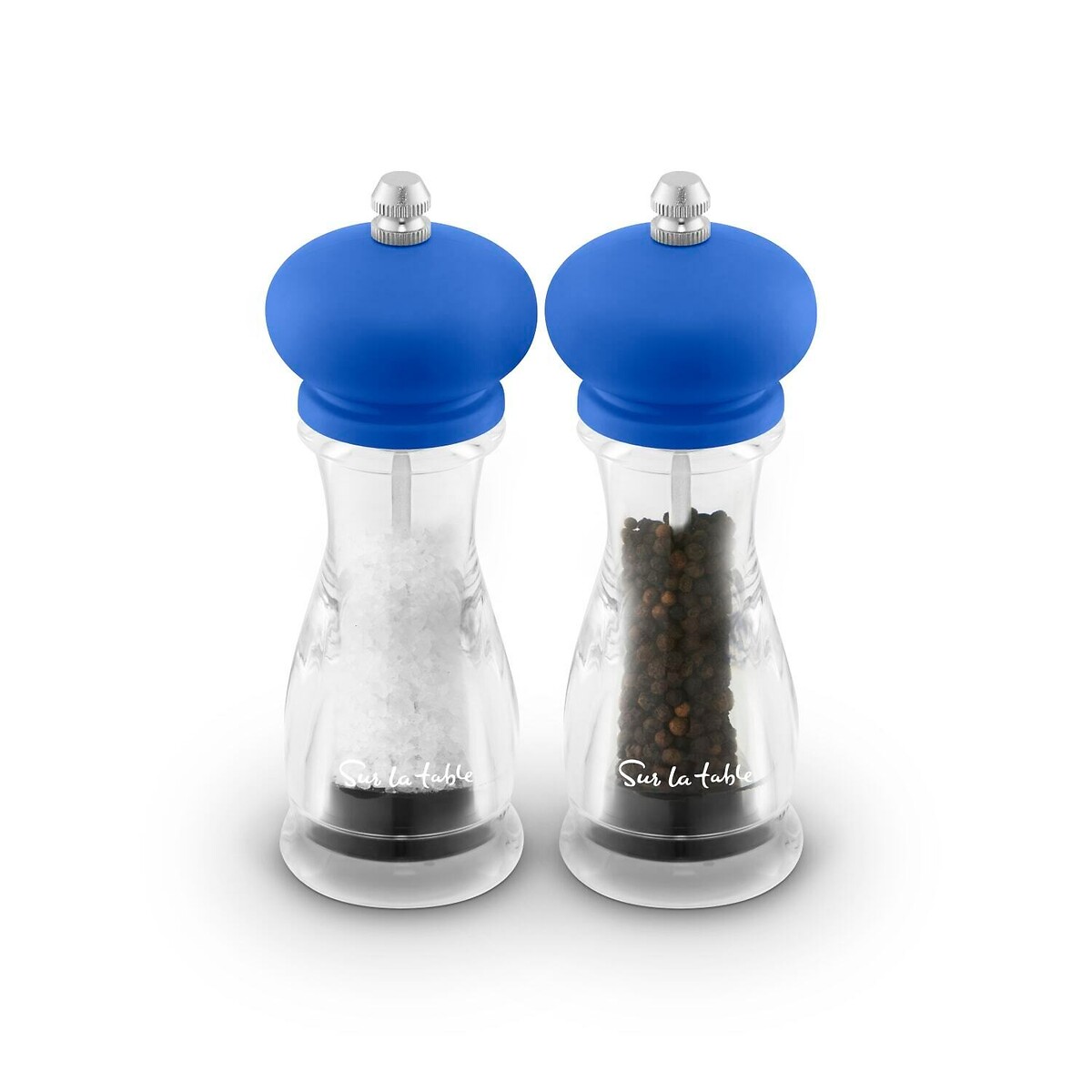 Set of 2 Colour Me Happy Salt and Pepper Mills blue, SUR LA TABLE