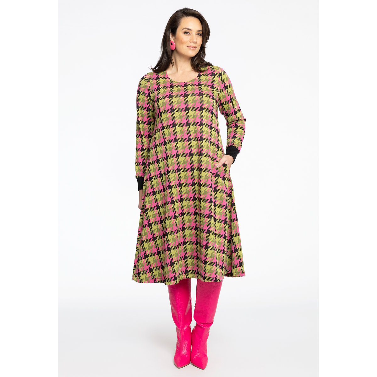 Robe avec fermeture éclair vert, YOEK