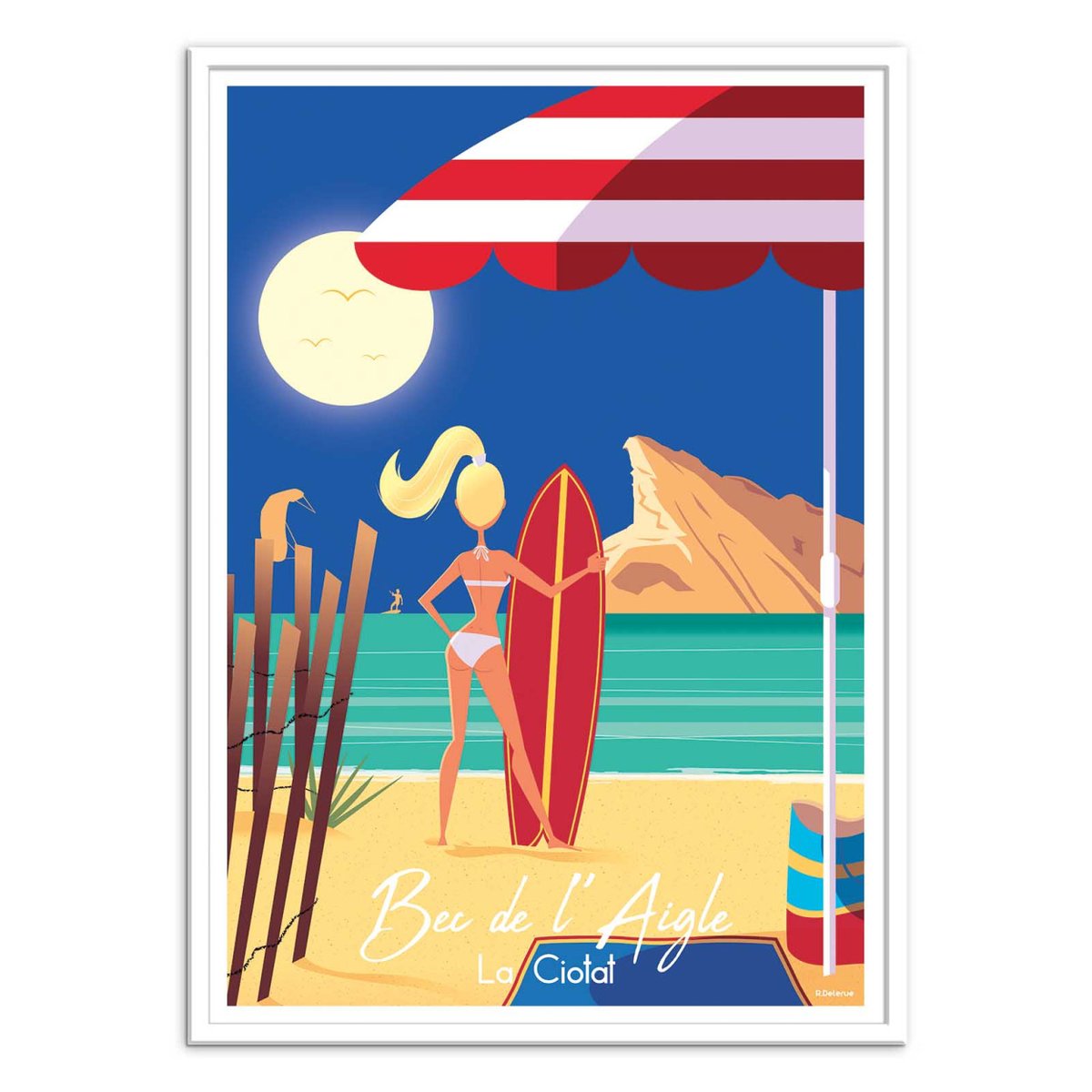 Affiche d'art - La Ciotat Bec de l'aigle - Raphael Delerue bleu, WALL EDITIONS