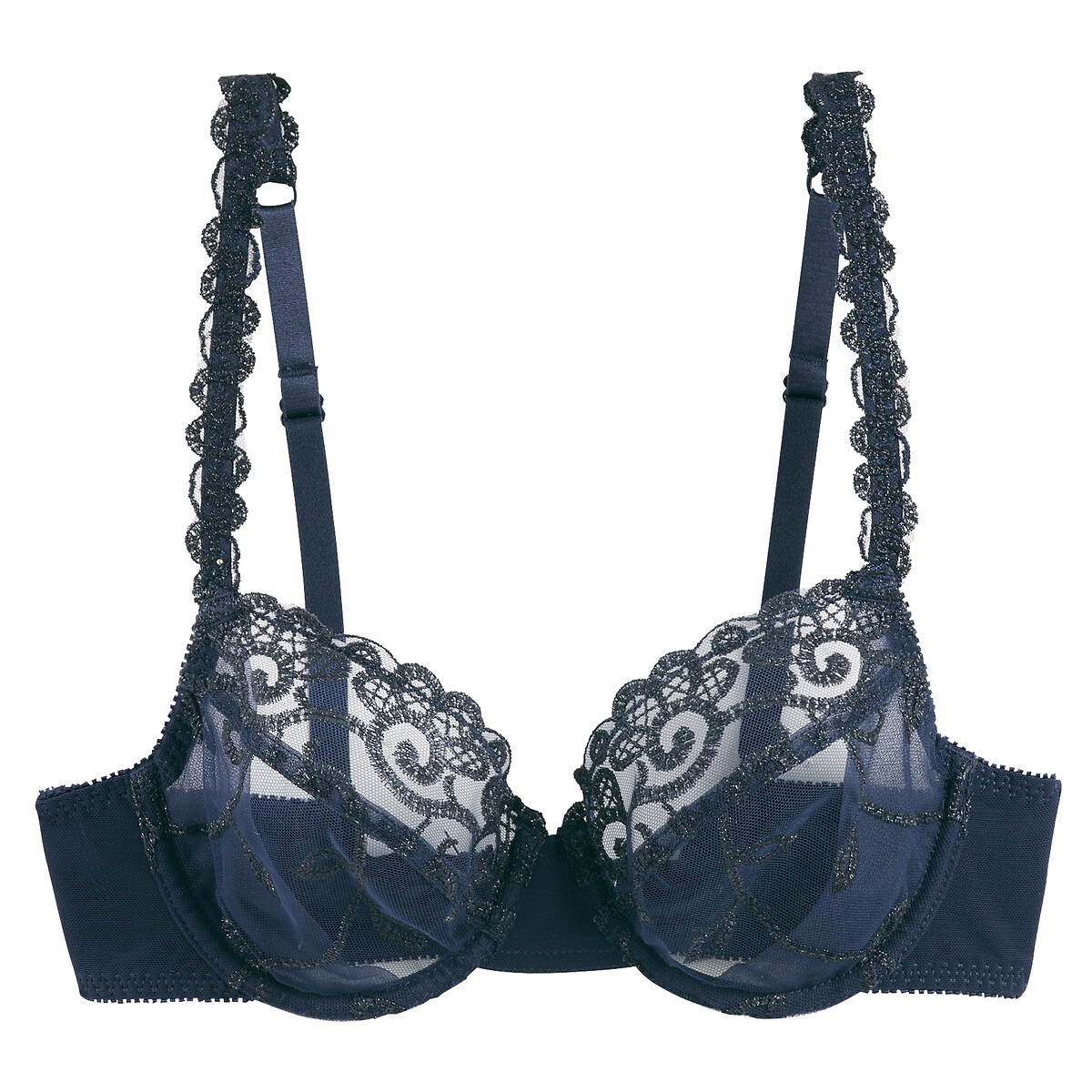 Lyssa Full Cup Bra in Tulle navy, LA REDOUTE COLLECTIONS