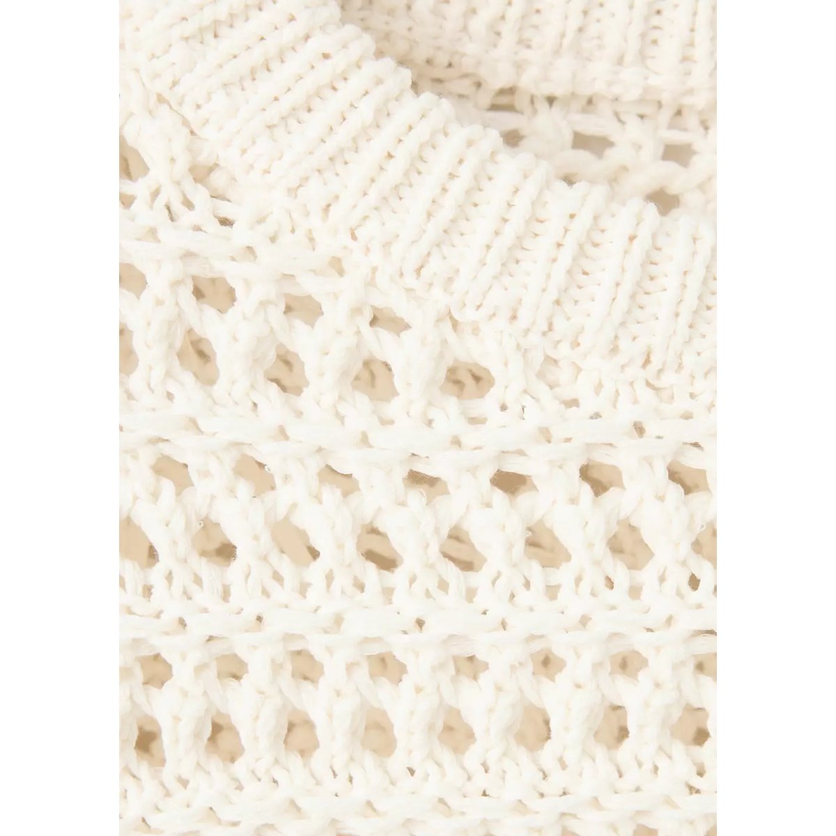 Pull crochet manches longues blanc cassé, MANGO TEEN
