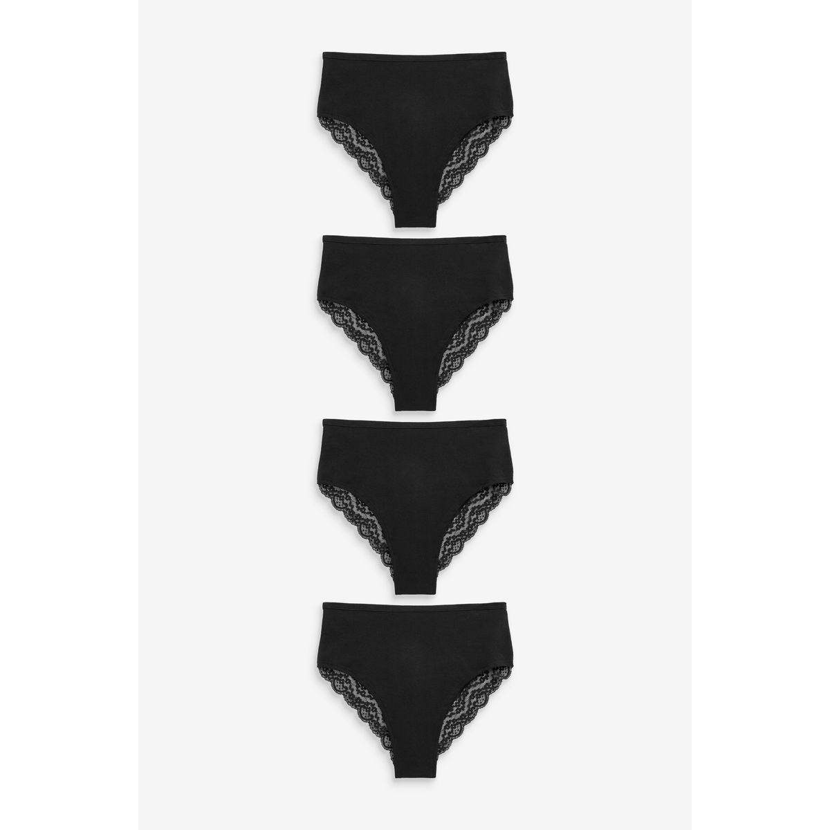 Culottes montantes échancrées, lot de 4 noir, NEXT