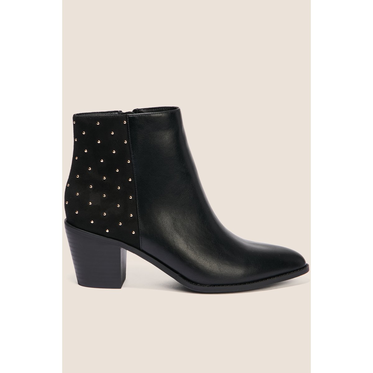 Bottines à talon détails cloutés noir, BREAL