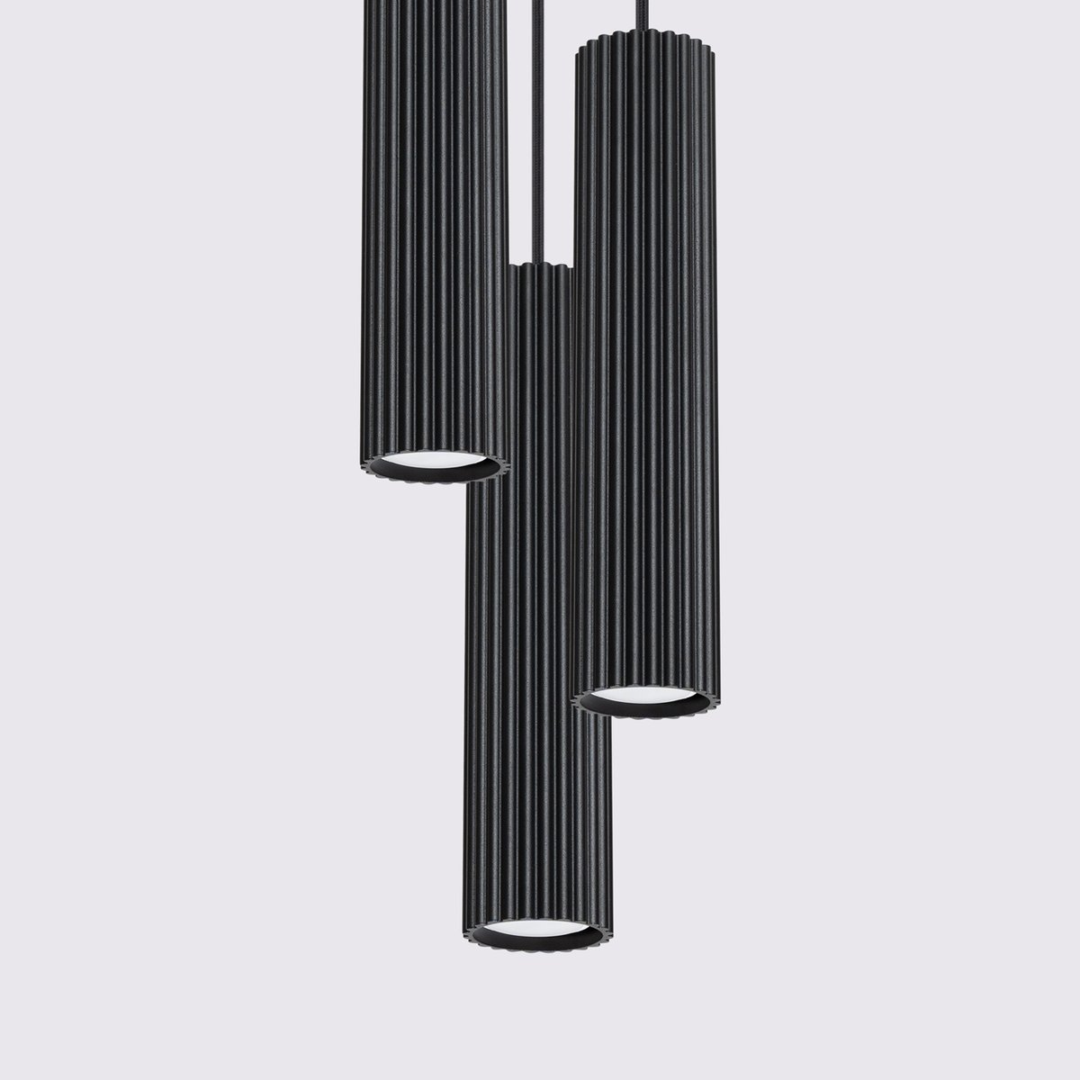 Suspension Aluminium Noir GU10 3 Karbon noir, EDEN