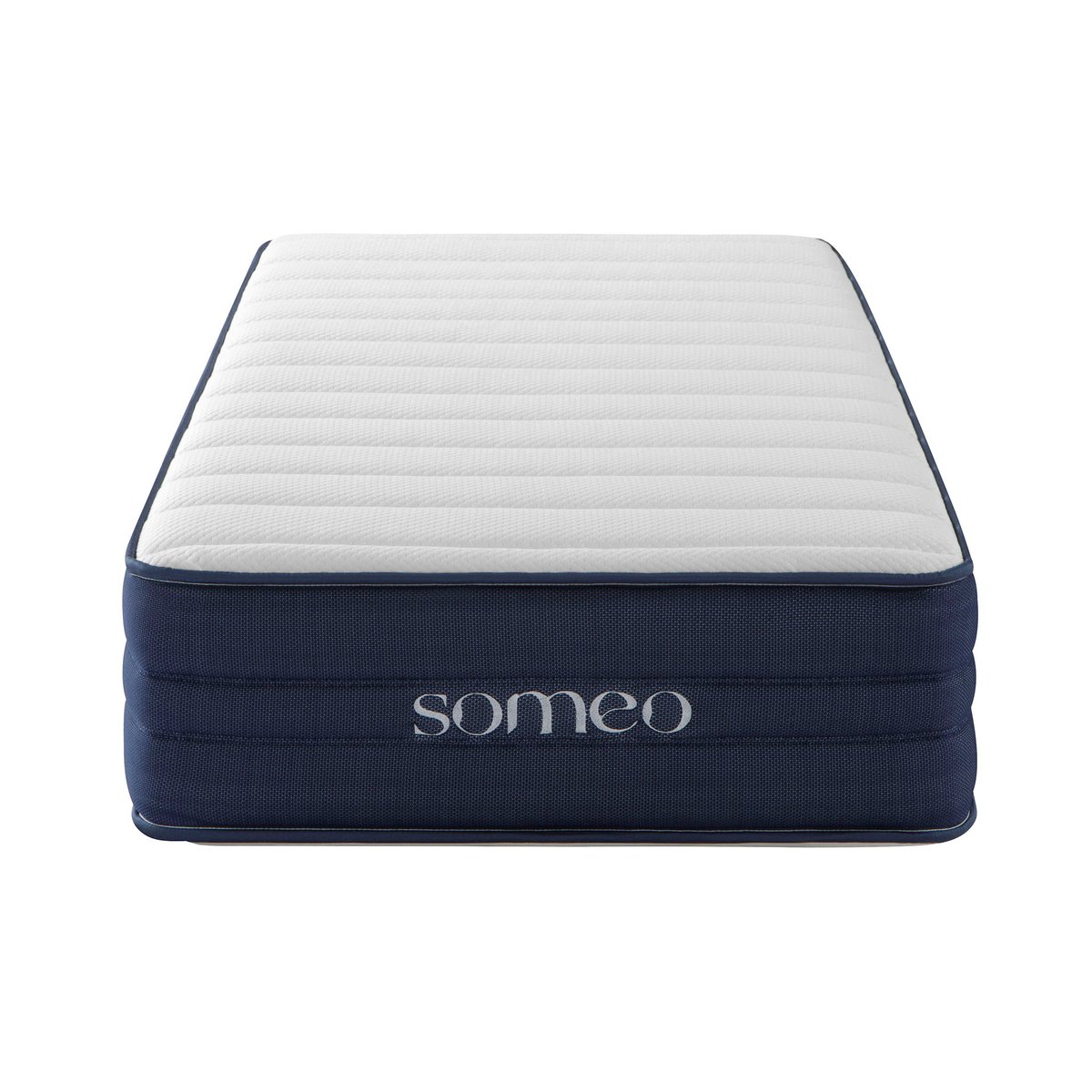 Ensemble matelas ressorts, latex et mémoire de forme, sommier Constellation et pieds Rêve 700 blanc, SOMEO