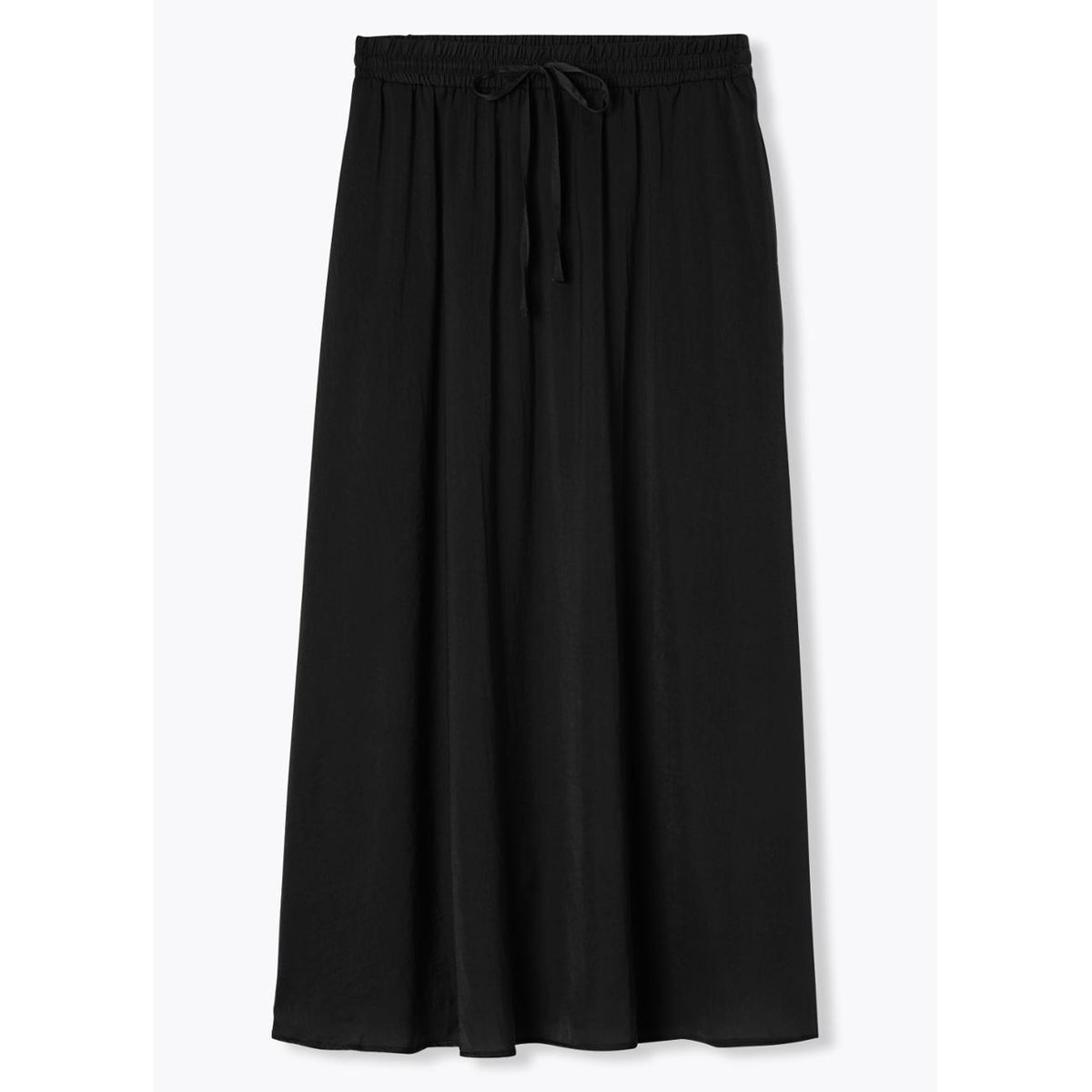 Jupe longue unie soyeuse noir, PROMOD