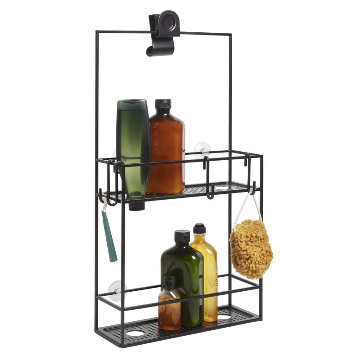 Étagère de douche design CUBIKO noir, UMBRA