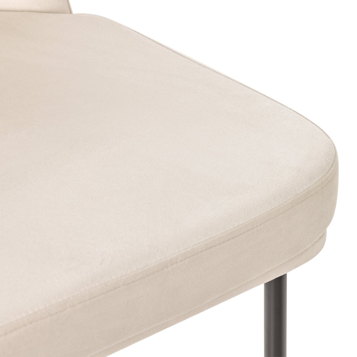 Lot de 4 chaises de salle à manger en velours avec pieds métal, DUORAUC beige, MEUBLES COSY