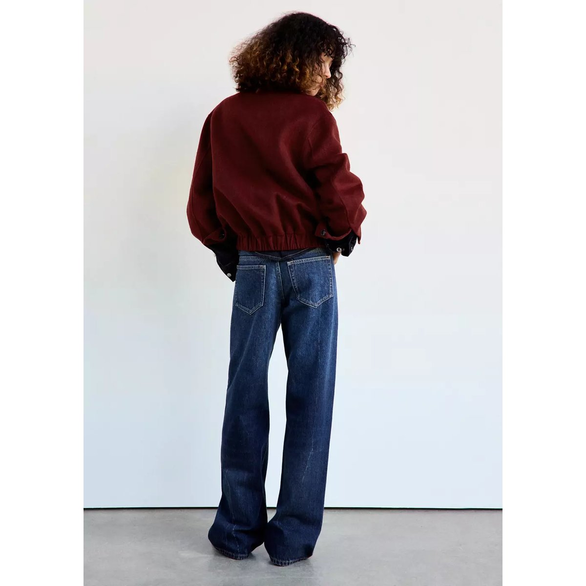 Veste bomber laine rouge, MANGO