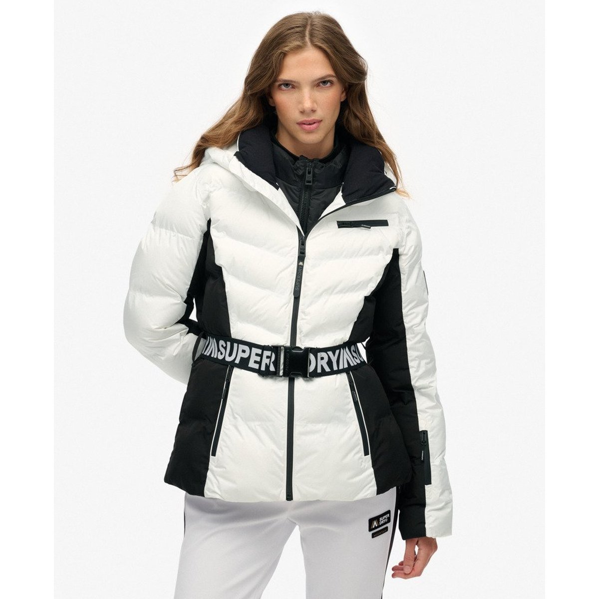 Veste Matelassée de Ski Luxe à Ceinture optic, SUPERDRY