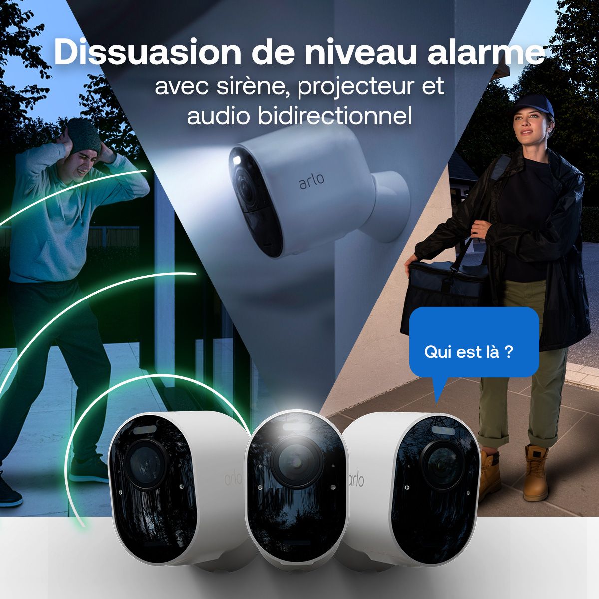Caméra de surveillance Pack 2cam.ext. 4K Ultra3+panneau solaire couleur unique, ARLO