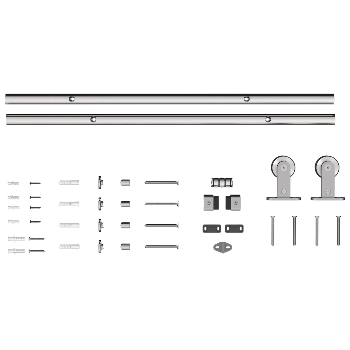 Kit de quincaillerie pour porte coulissante argenté, HOMCOM