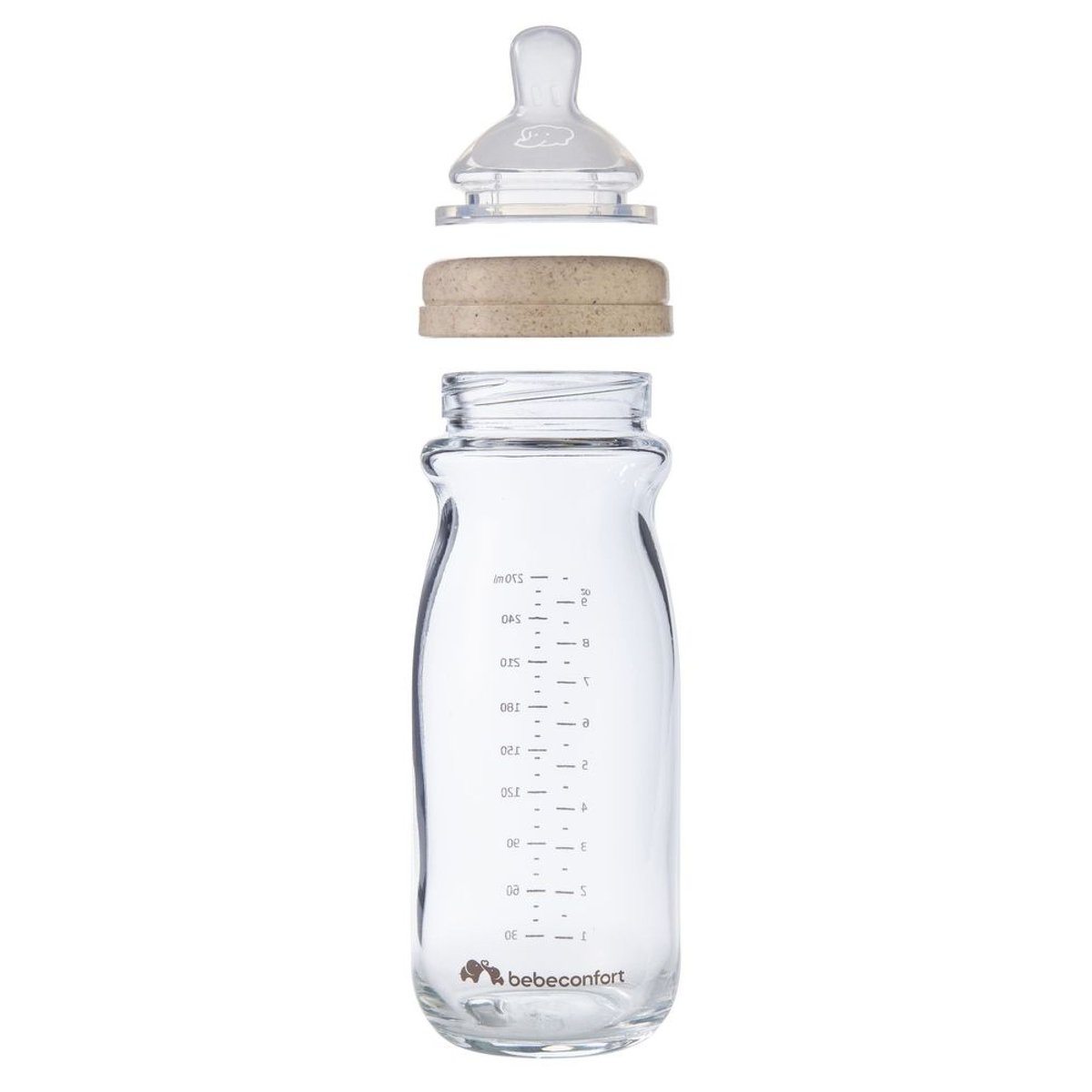 Biberon en verre physio Air Eco 270 ml Sand couleur unique, BEBECONFORT