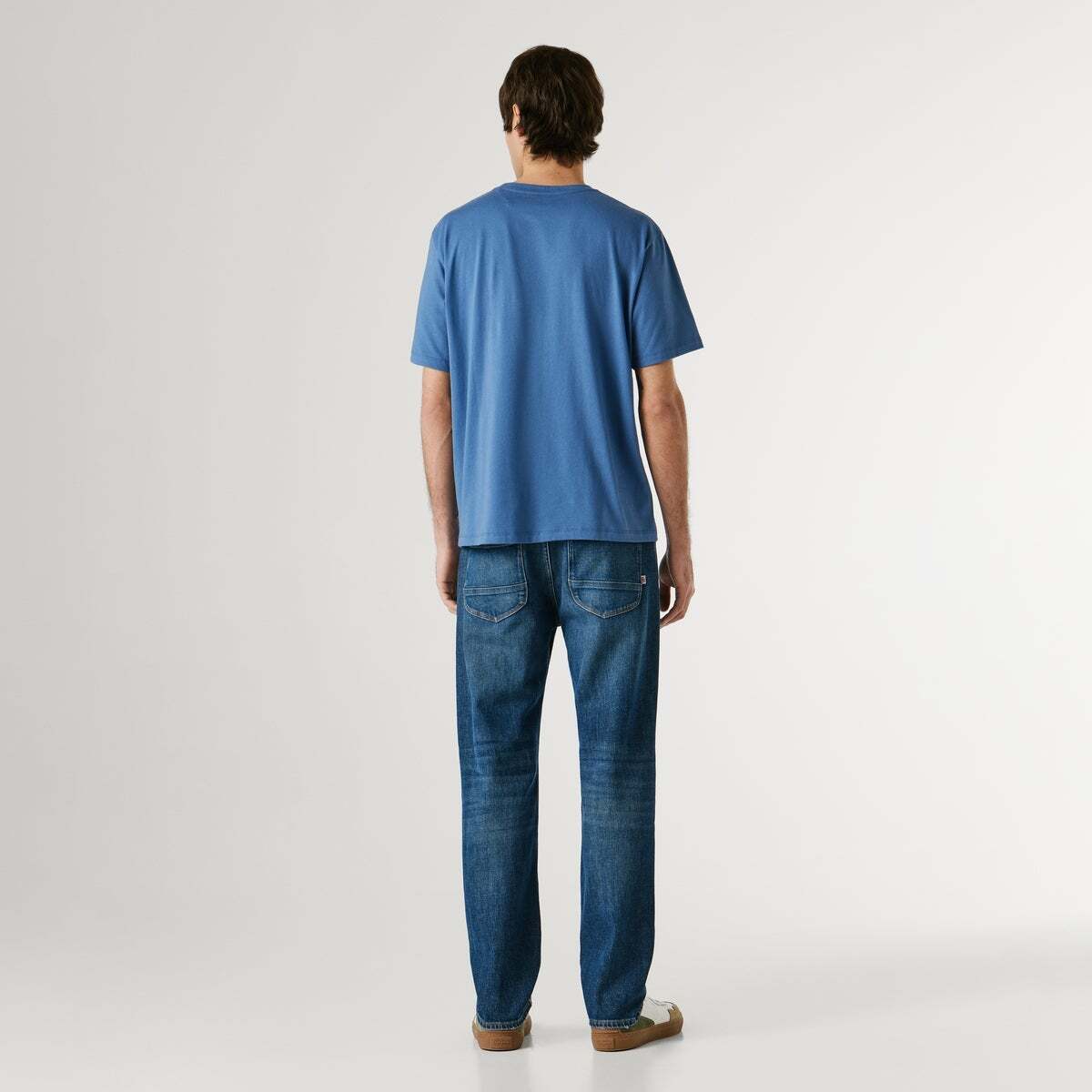 T-Shirt Coupe Regular Avec Logo Imprimé bleu marine délavé, PEPE JEANS