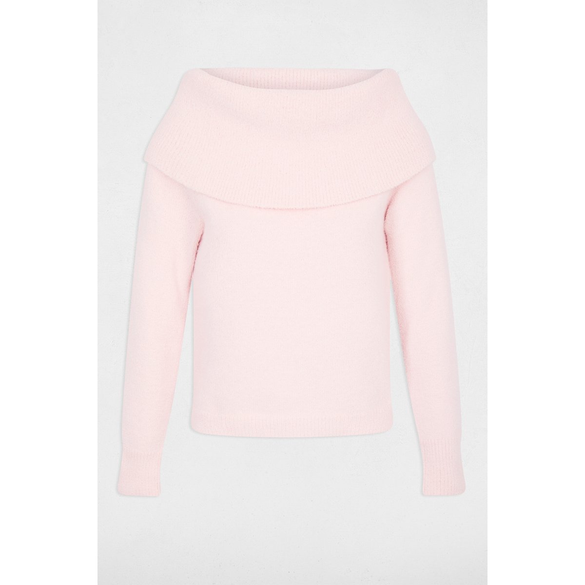 Pull col bardot rose clair, MORGAN