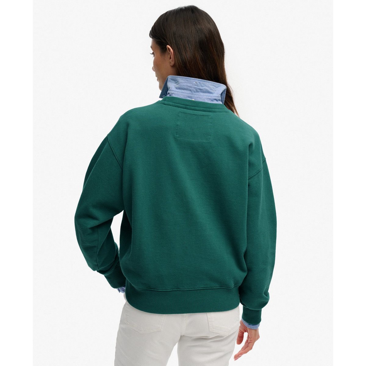 Sweatshirt Luxe Casual Coupe Décontractée vert pinède, SUPERDRY