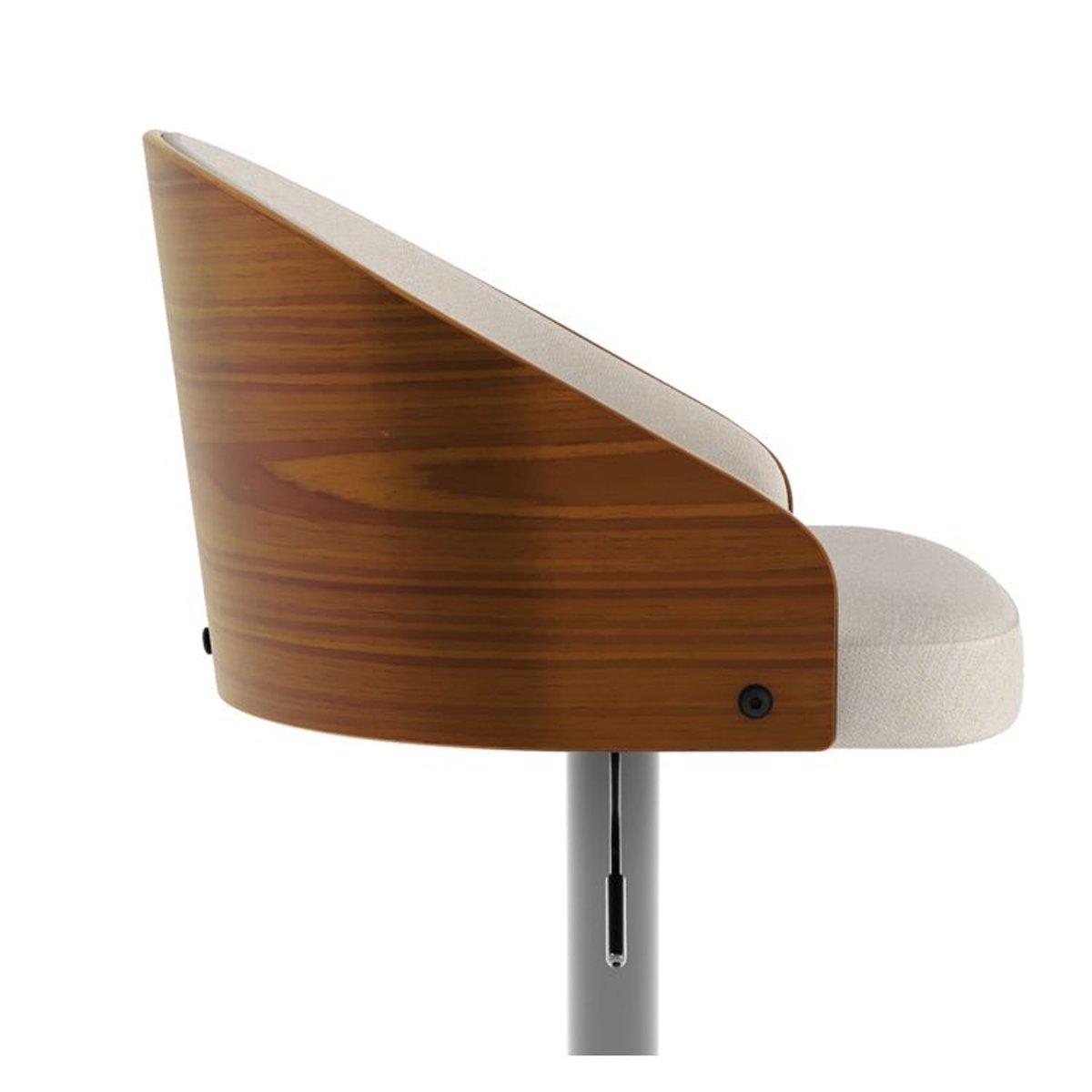 Chaise de bar réglable 63/84 cm en tissu - CARMELO beige, MAISON PAVANE