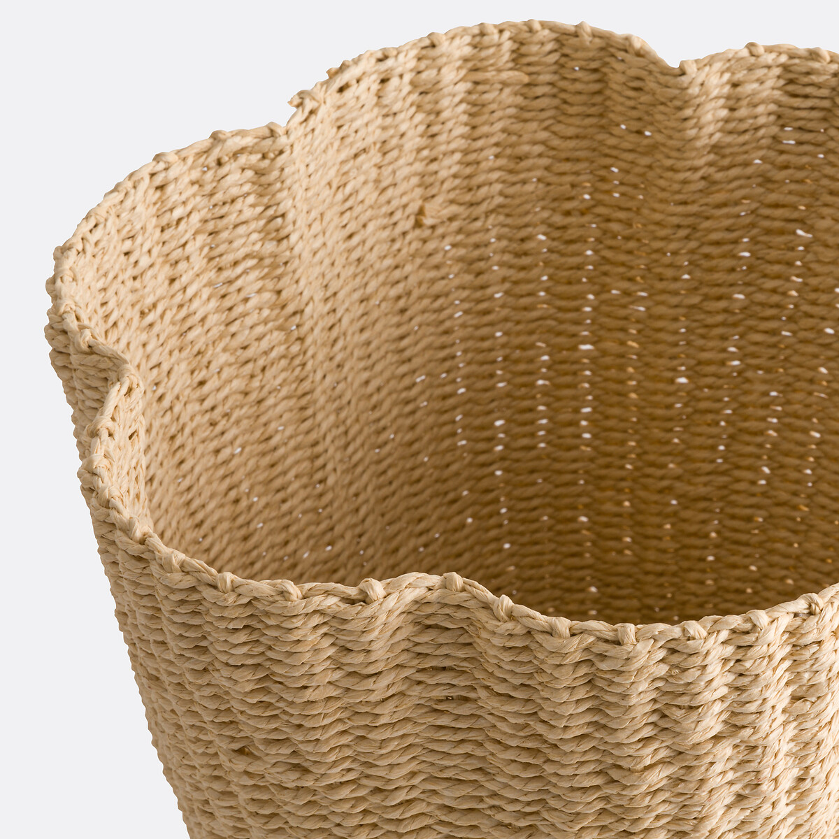 Vuilnisbak in geweven papier, Petalia beige   , LA REDOUTE INTERIEURS