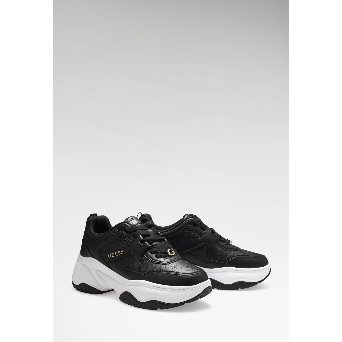 Chaussures De Course En Cuir Synthétique Hacha noir, GUESS