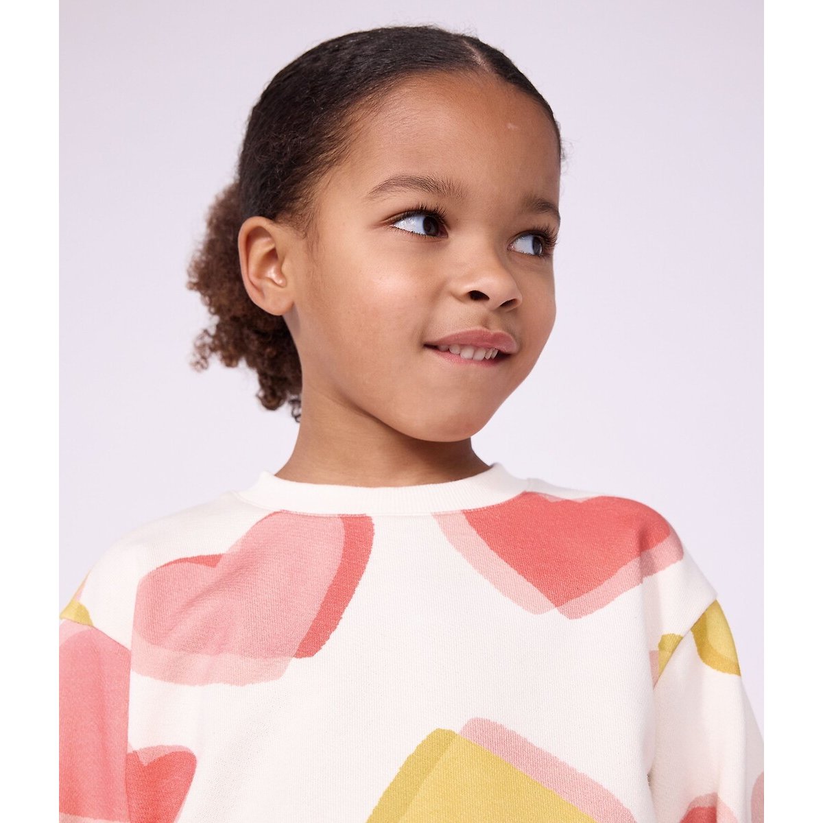 Sweat en coton, imprimé coeurs imprimé coeur, PETIT BATEAU