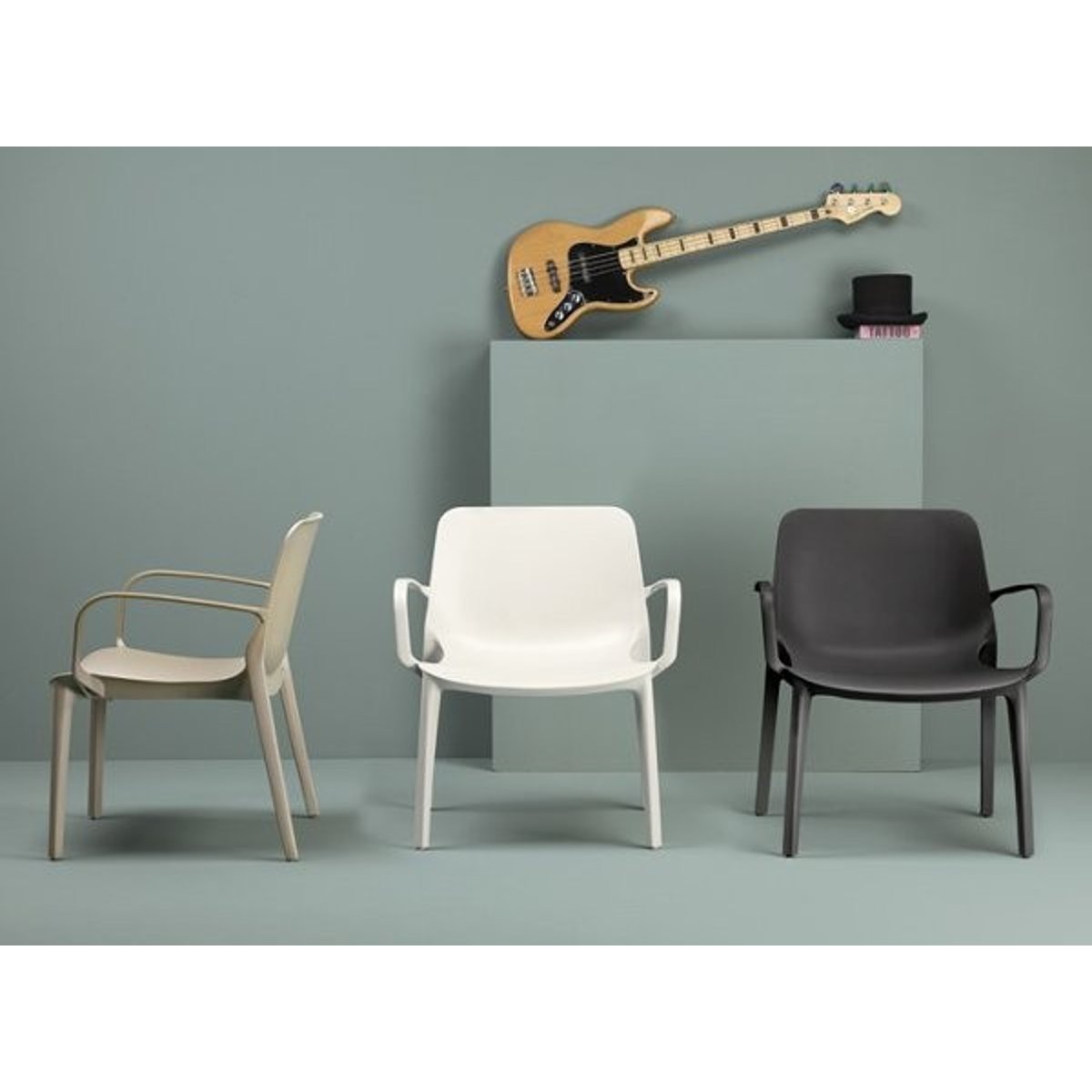 Fauteuil design, GINEVRA blanc, SCAB DESIGN