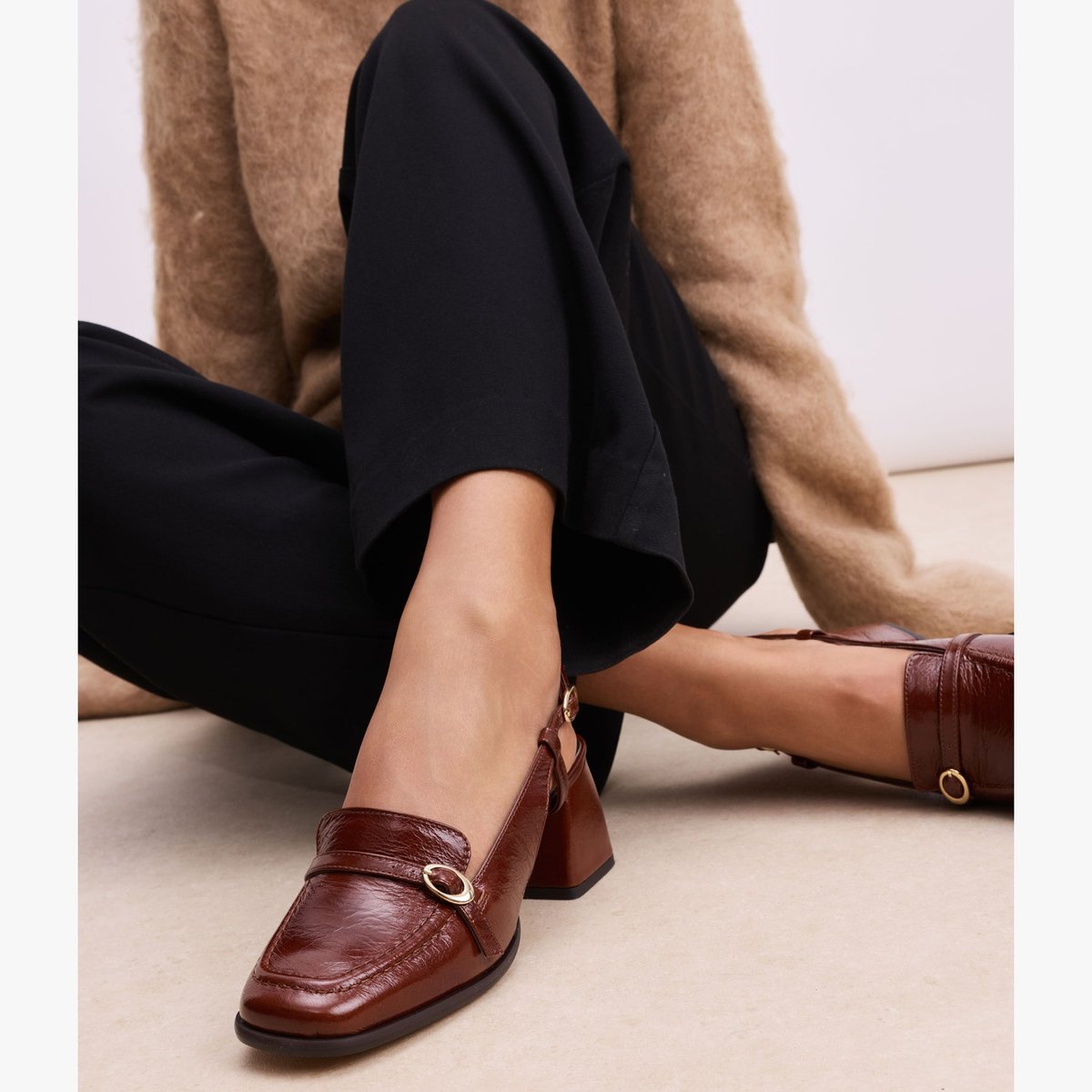 Escarpin en cuir DOMITILLE camel cognac, BOCAGE