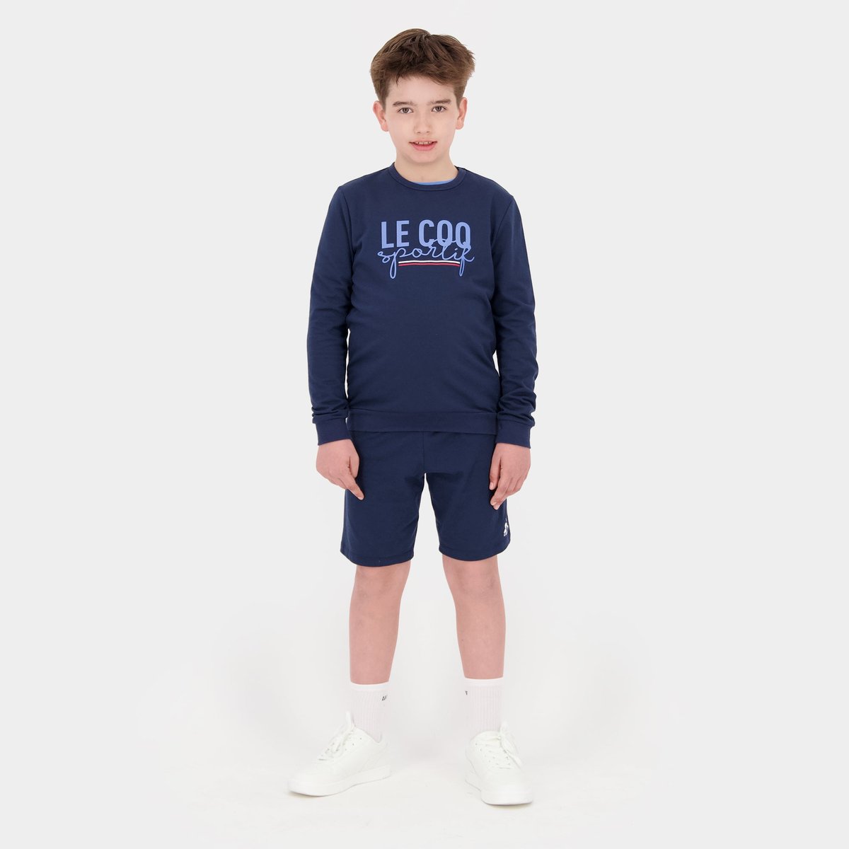 Sweat col rond Tricolore bleu, LE COQ SPORTIF