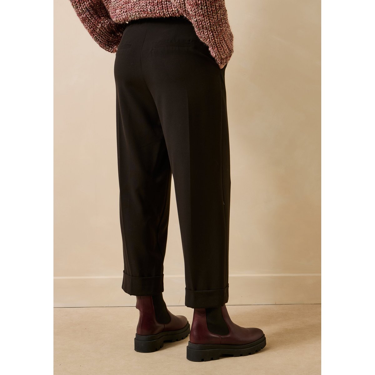 Pantalon 7/8ème droit et large noir, LA FEE MARABOUTEE