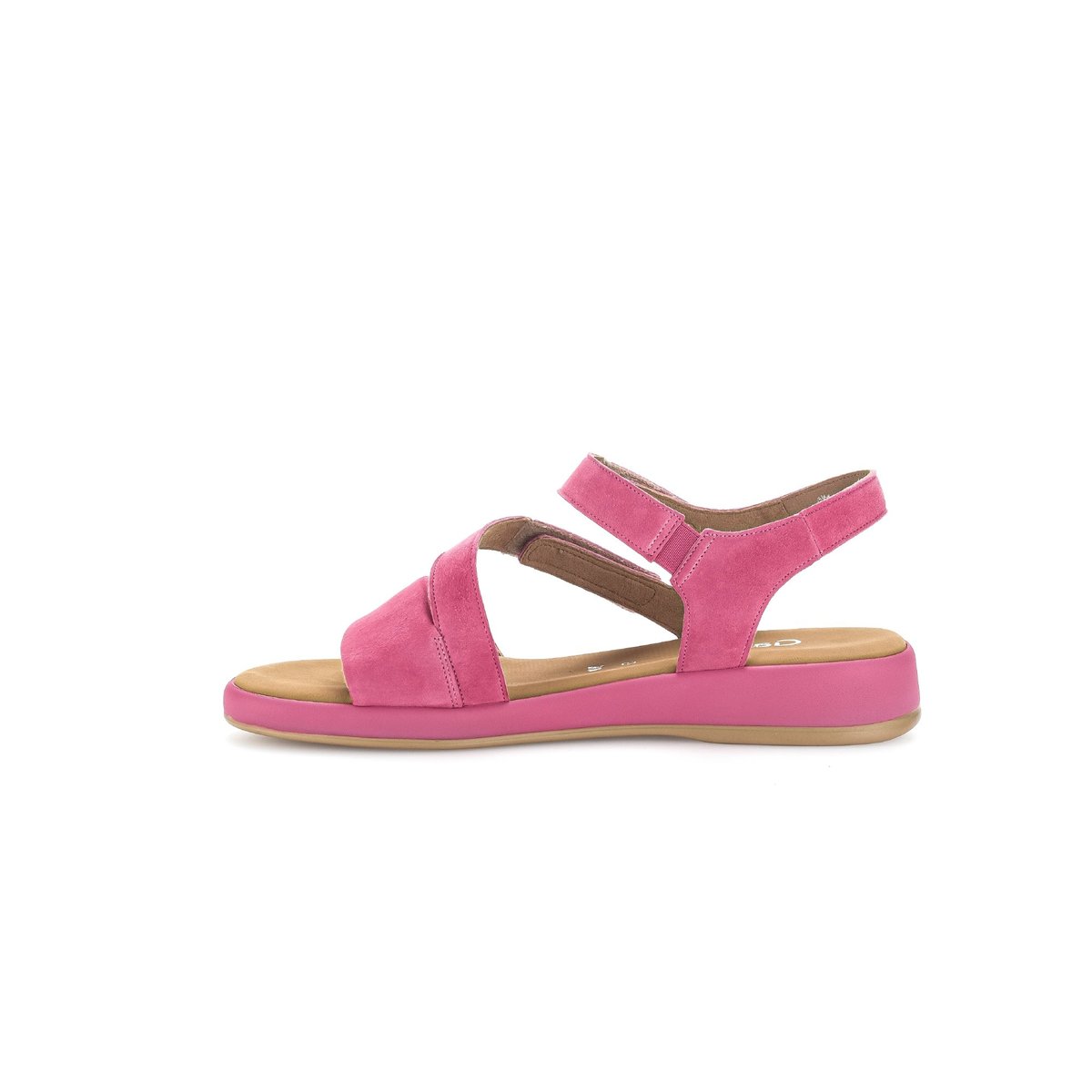 Sandales en à talon compensé rose velours, GABOR