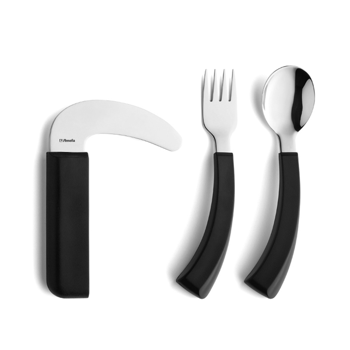Set 3 couverts pour droitier - HANDICAP noir, AMEFA