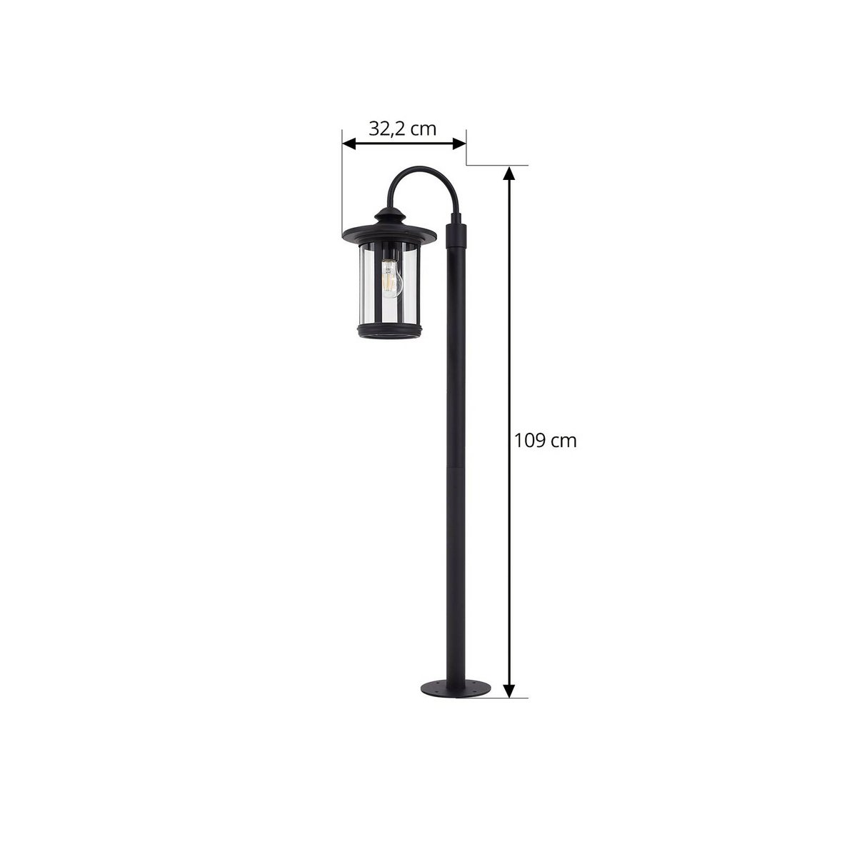 Luminaire extérieur en aluminium antique noir, transparent, LINDBY
