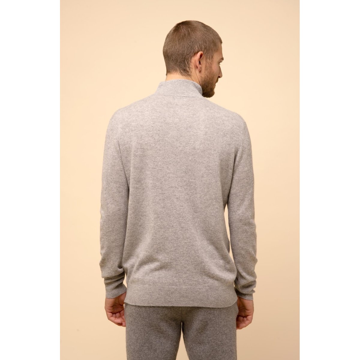 Pull Camionneur Nuage Chiné Bradley gris chiné, JUST CASHMERE