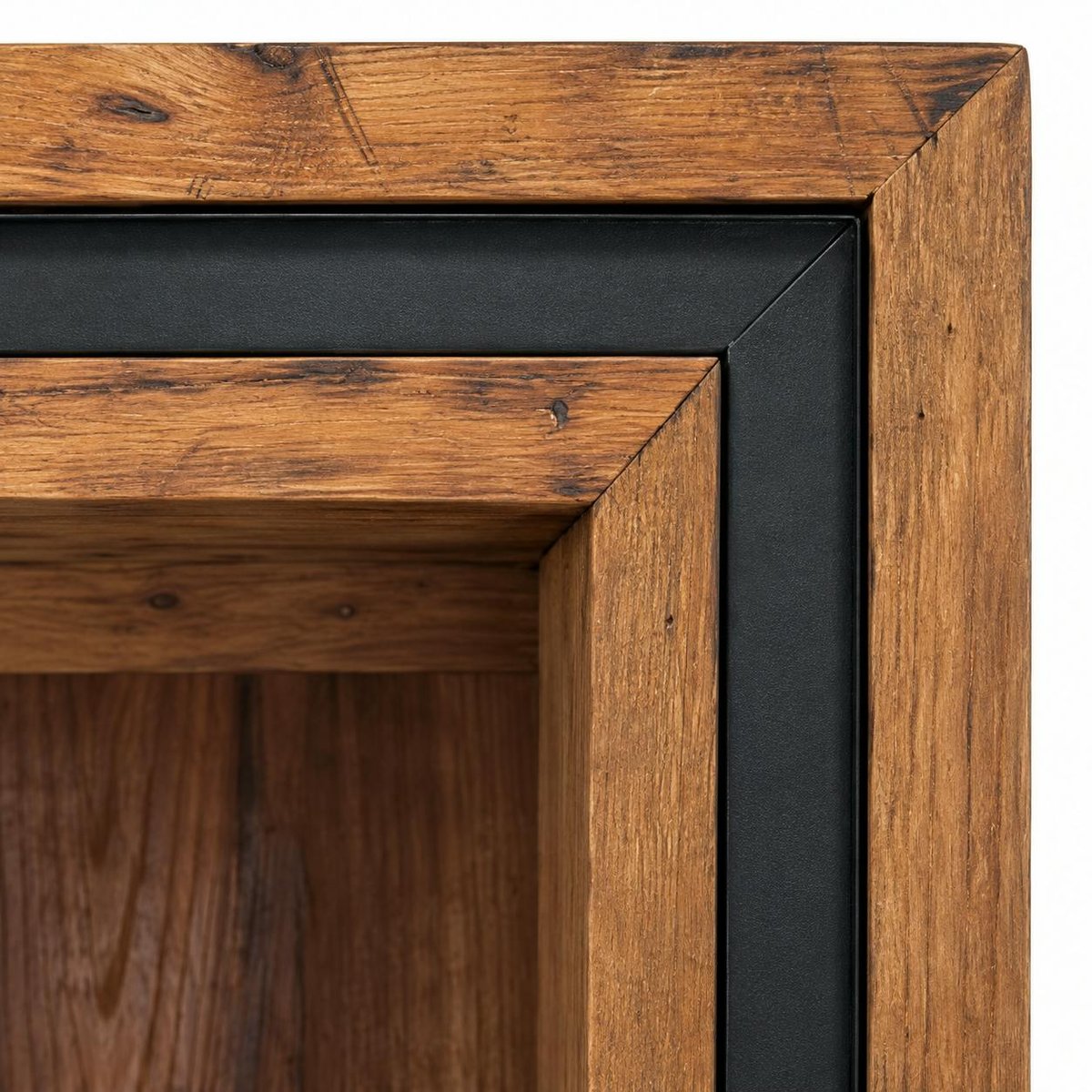 Colonne rangement en bois recyclé de teck 1 porte VADOD bois naturel, PIER IMPORT