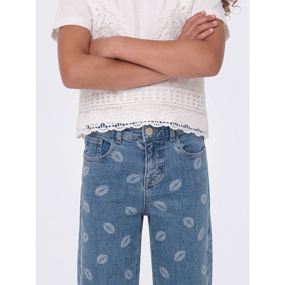 Jean À Jambe Large medium blue denim, KIDS ONLY