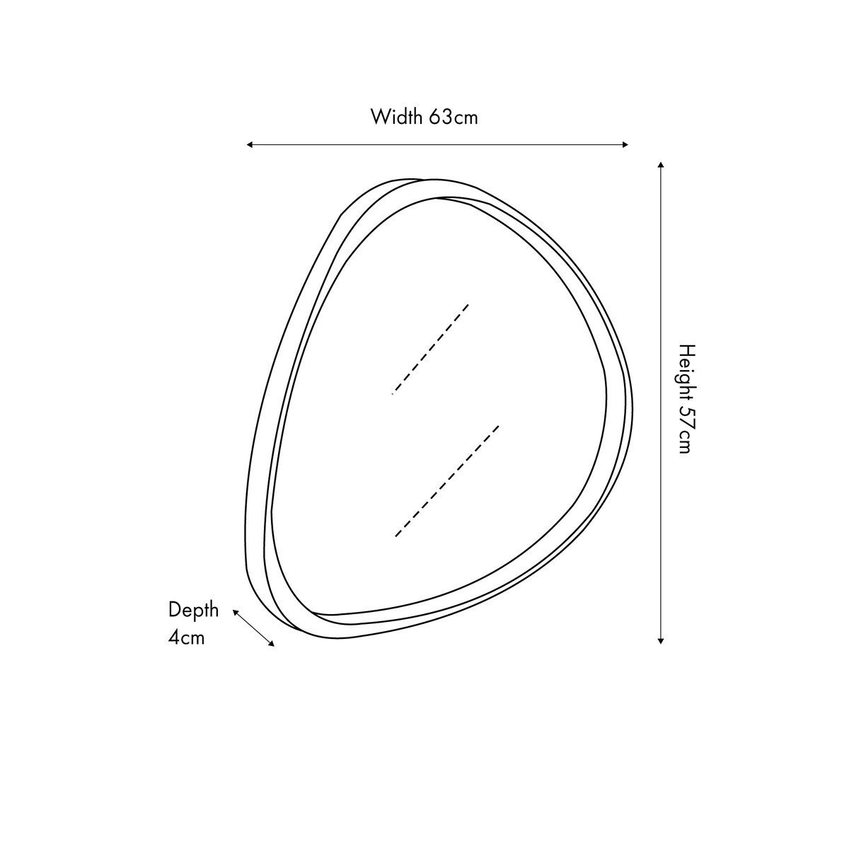 67x58cm Black Wood Veneer Curved Wall Mirror black, ÉDITÉ