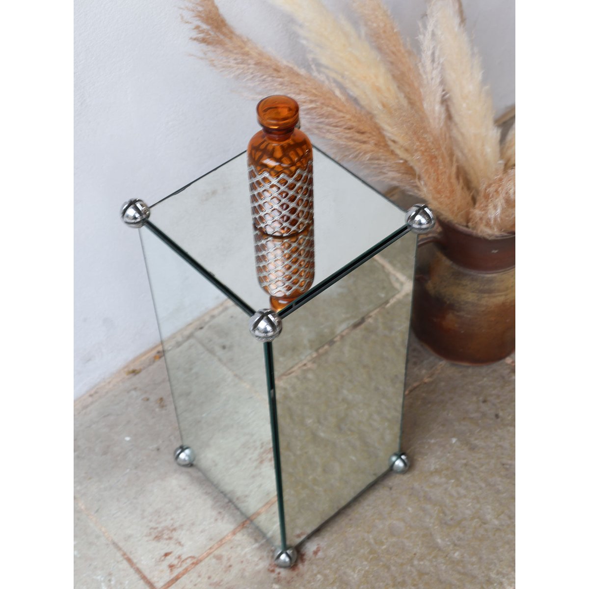 Sellette miroir chromée Hanna N°797 - Bon état miroir, DEBONGOUT