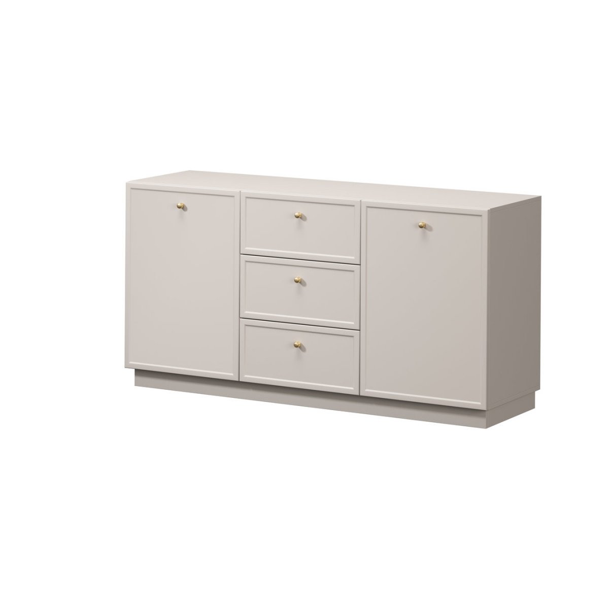 Buffet  en panneaux de particules 2 portes 3 tiroirs 150 cm, LORINA beige, BOBOCHIC