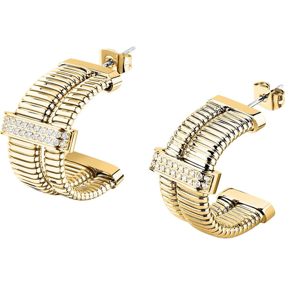 Boucles d'oreilles en Cristal/crystal/steel et Cristal or jaune, MORELLATO