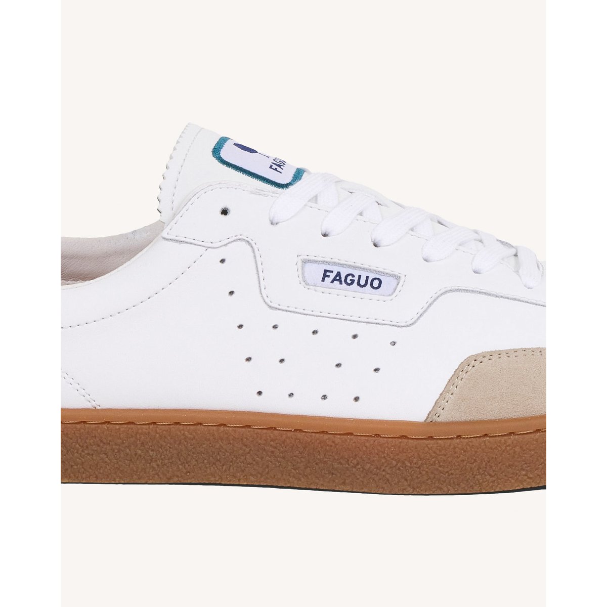 Baskets cuir LUMBO blanc, FAGUO