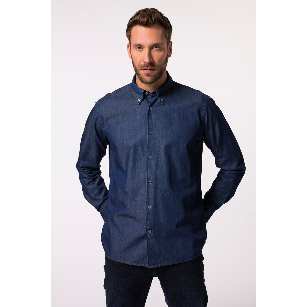 Chemise en jean, manches longues pierre bleue, JP1880