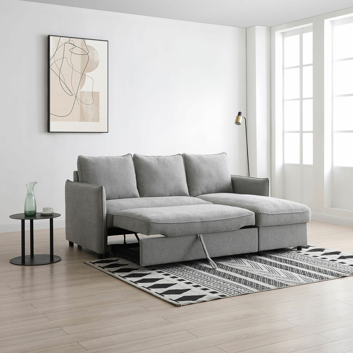 Beatrice Boucle Corner Pop Up Sofa Bed grey, SO'HOME