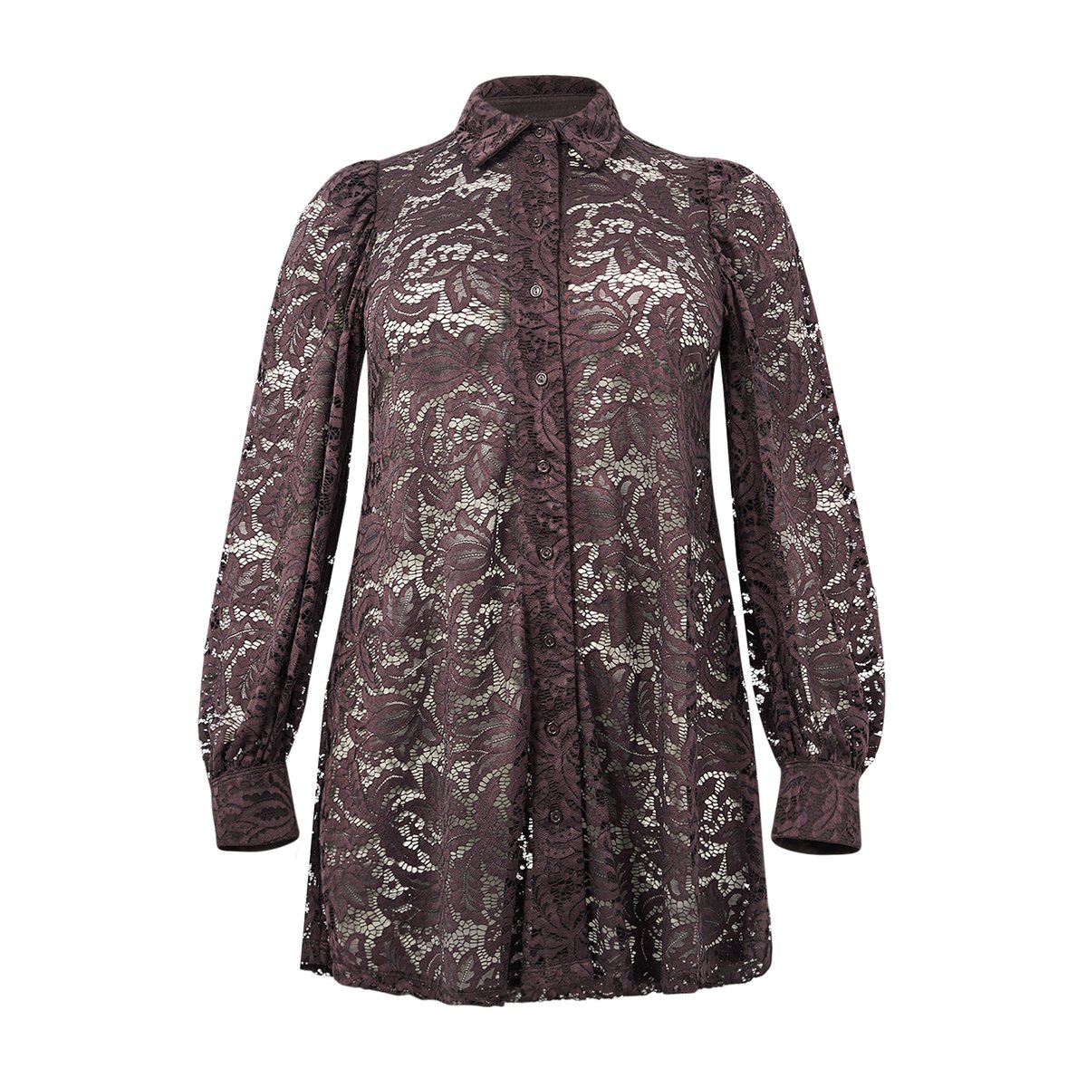 Chemise en dentelle marron, YOEK