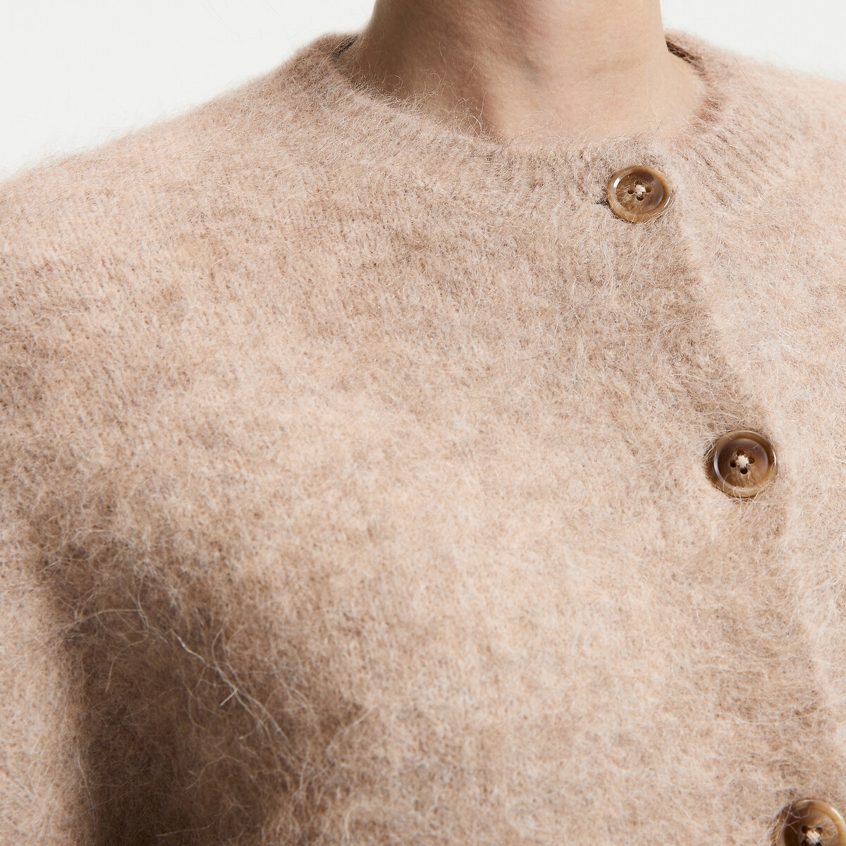 Signatures Jany Brushed Alpaca Blend Cardigan beige, LA REDOUTE COLLECTIONS