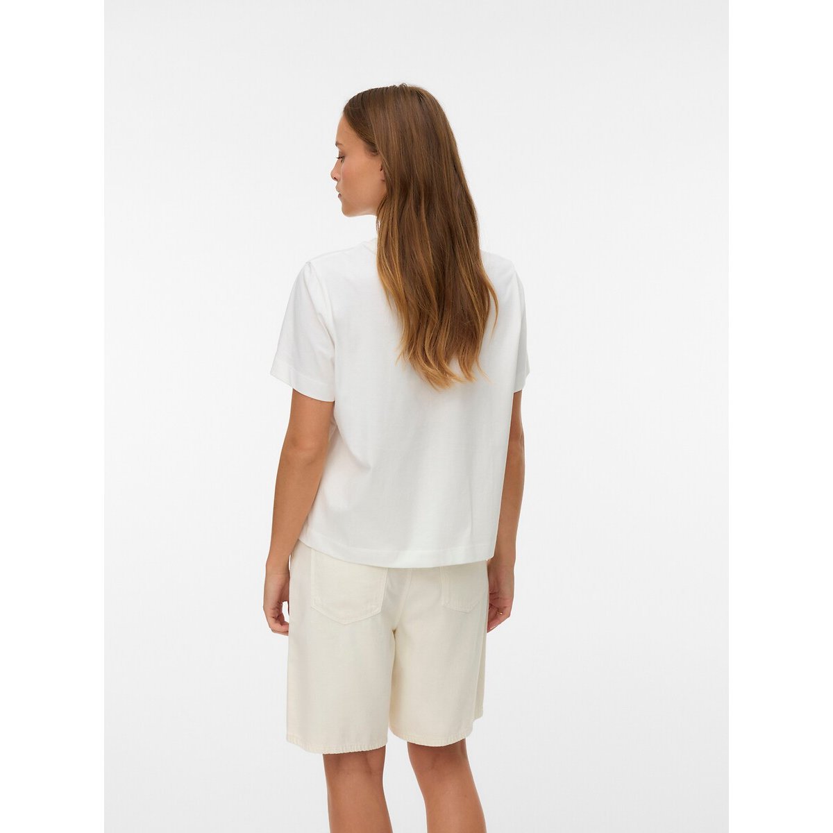 Floral Crew Neck Short Sleeve T-Shirt white, VERO MODA