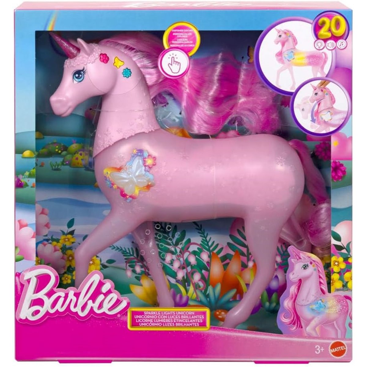 -Licorne SonseEt Lumières rose, MATTEL