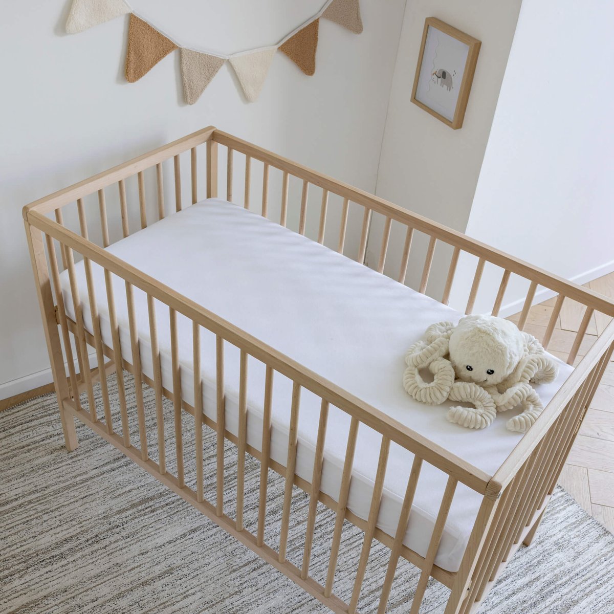Protège matelas bébé 100% coton anti-acariens blanc, SOMEO